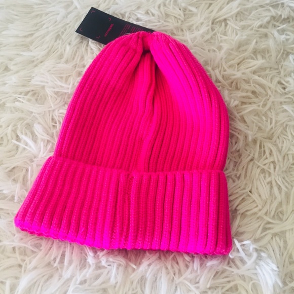 Barbie Hot Pink Embroidered Ribbed Knit Beanie - Picture 3 of 5
